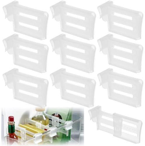 AUEFUDQ 10 Pezzi Divisori per Frigorifero Regolabili, Frigorifero Divisore, Separatori Frigo Salvaspazio, Separatori per la Casa Cucina Cassetto per Condire Pacchette, Bevande, Uova