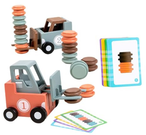 Yardwe 1 Juego Juego De Mesa De Montacargas De Madera Juguetes De Construcción Pequeño Juguete Carretilla Elevadora para Carretilla Elevadora De Juguete Máquina Elevadora