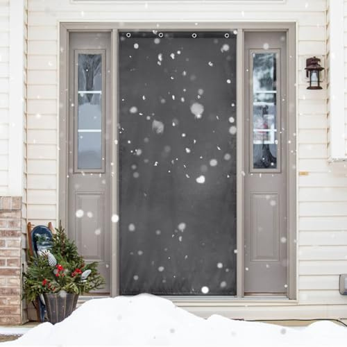 BTTO Rideau de Porte Thermique Isolant Anti Froid et Chaleur, Rideau Porte Entrée Occultant Imperméable Protection Contre Le Froid et Le Vent, Rideaux Phonique Anti Bruit, 1 Pièce, L82 x H204cm, Gris