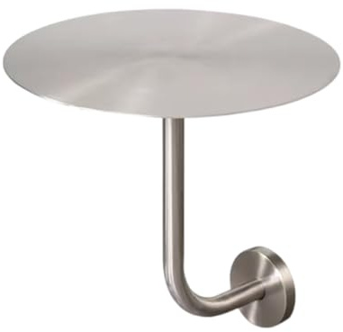 Xalteafe L-Shaped Wall-Mounted Coffee Table,Wall-Mounted Round Cafe Table,Stainless Steel,Scratch-Resistant,For Living Rooms,Hallways,Counters,Cafes,Bars,And Kitchens