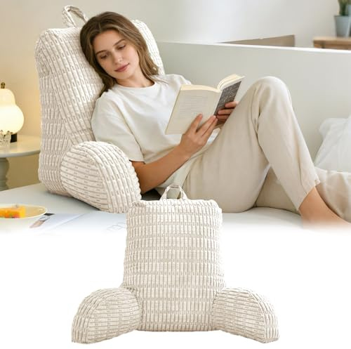 BOYIFEIJIE Cojín de lectura para cama y sofá, cojín de respaldo para sofá de adultos, cojín de asiento con reposabrazos, respaldo adecuado para ver la televisión, leer, jugar con el móvil y jugar en