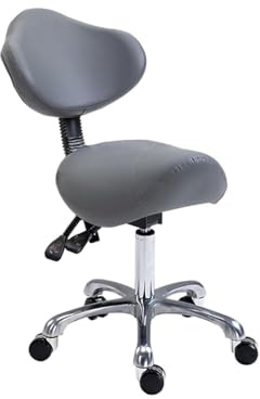 JAVPTAV Taburete Giratorio Ajustable con Ruedas, Taburete de Belleza con Respaldo, Taburete rodante Tipo Silla de Montar para