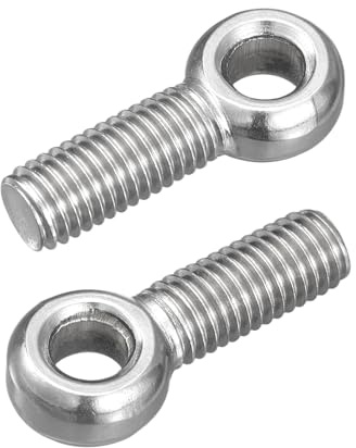 QUARKZMAN 4Pc Anelli Sollevamento M10 X 35mm, 304 Acciaio Inossidabile Anello Oscillante Spalla Meccanica Bullone Sollevamento Per Valvole Tubazioni, Fissaggi, Argento