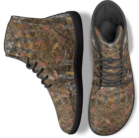 Binienty Bottes de randonnée pieds nus unisexes pour homme et femme - Bout large zéro chute - Soutien de la cheville pour la chasse, le camping, la course à pied, Arbre forestier de chasse, 50 EU