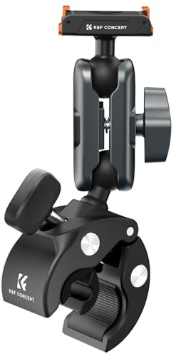 K&F CONCEPT Soporte con Super Clamp para Bicicleta y Moto, Adaptador Magnético de Liberación Rápida para Cámara de Acción, Doble Rótula de 360°, Compatible con dji Osmo Action 5 Pro/4/3 y Osmo 360