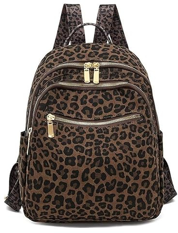 Paryou Zaino da Donna con Stampa Ghepardi per Viaggi e Scuola, Piccolo Zaino Giornaliero, Borsa a Tracolla Leopardata, 24,9 x 16,8 x 31 cm