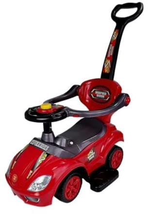 BSD Baby Car - Ride-on - Jouet d'activité ARTI 381 Mega Car Deluxe Rouge avec poignée pour Les Parents