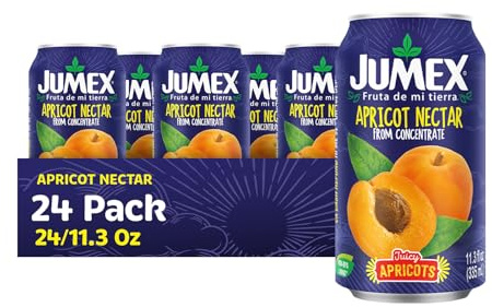Jumex Apricot Nectar Juice - Made with Fresh Fruit Puree & Apricot Juice Concentrate for Smoothie Mix, Cocktail Mixers & Kids Beverages - 11.3oz, 24 Pack Canned Drinks
