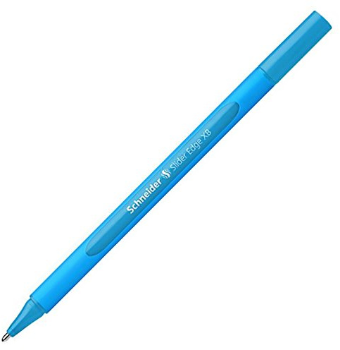 Schneider writing instruments ballpoint pen Slider Edge, cap model, XB, light blue, barrel: cyan-light blue, 1-pack