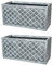 Shop4allsorts Set Of 2 Lazio Trough Patio Planter Garden Plastic Flower Pot Pewter Grey 70cm x 33cm