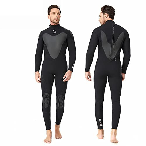 ZCCO Herren 3mm Neopren Neoprenanzüge,Back Zip Langarm Ganzkörpertauchanzug,Einteiler für Herren Schnorcheln,Scuba Diving,Schwimmen,Surfen (Schwarz,XL)