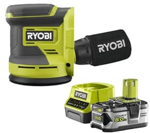 Pack RYOBI Ponceuse excentrique 18V One+ RROS18-0 - 1 Batterie 5.0Ah - 1 Chargeur rapide RC18120-150