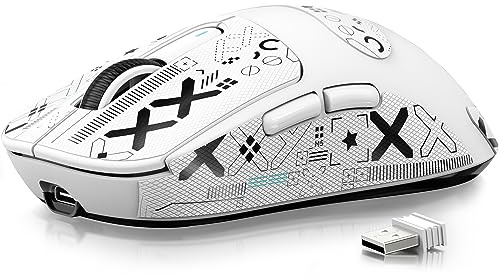 ATTACK SHARK X3 - Ratón superligero 49 g con cinta, sensor PixArt PAW3395, BT/2.4G, 6 DPI ajustables 26000, batería 200 horas