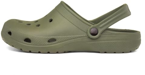 Shoe Zone - Adults Khaki Slip On EVA Clog Sandal - Size 9 UK - Green