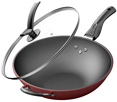 Non-Stick Induktionswok-Wok Med Halkfritt Kallt Hållhandtag, Lämplig För En Mängd Olika Värmekällor, Lätt Att Rengöra Stenstekpanna Non-Stick / 32 Cm (30 Cm)