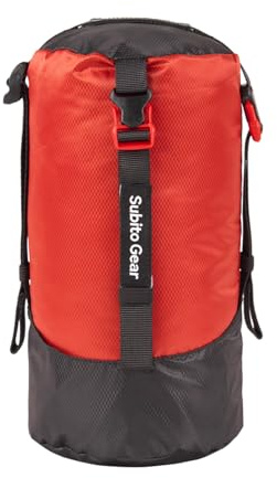 Ultra-light Compression Stuff Sack, 70D Nylon Sleeping Bag Stuff Sack 1L/5L/7L/17L/25L Compression Bag Space Saving Gear for Camping Hiking Backpacking (Red 4~6L)