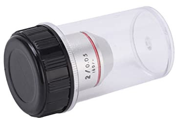 Denash Mikroskop-Objektiv, Tragbar Klare Bildgebung Mikroskop Zubehör, Geringer Stromverbrauch 2 X Mikroskop-Objektiv mit Aufbewahrungsbox für Biologische Mikroskope