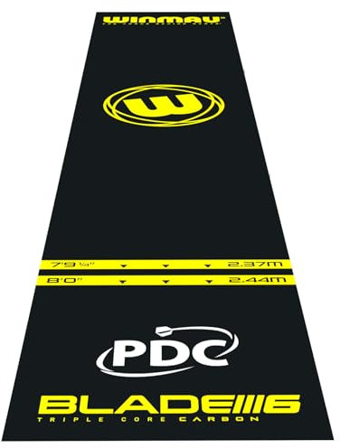 WINMAU Darts Bodenmatte - Pro Zone Essential PVC Dart Bodenmatte mit Oche-Linien für Weiche und Stahlspitze - Bodenmattenschutz für Dartscheibe