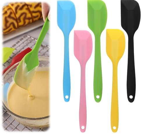 Set di 5 spatole in silicone - Utensili da Cucina Antiaderenti e Resistenti al Calore per una Cottura Perfetta， spatola cucina, utensili da cucina in silicone