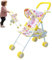Puppenwagen | Faltbarer Puppen-Kinderwagen mit unterem Korb, Puppenzubehör für Kinder ab 3 Jahren und älter, Lieblings-Spielbegleiter