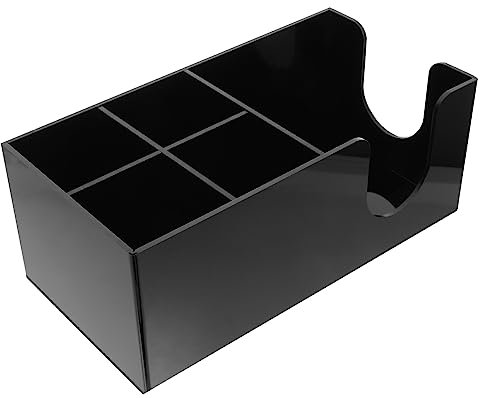 Amosfun Coffee Bar Organizer Box Wooden Tea and Coffee Station Accessories Countertop Storage Rack for Office and Home Bar, Black