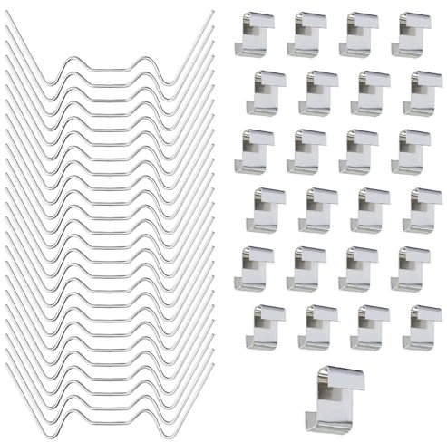 100 pcs Greenhouse Glass Clips, Green House Clips for Glass Pans, Garden Greenhouse Glazing Fixing Clips, Stainless Steel Glazing Clips for Glass House Panels(50 W Glazing Clips & 50 Z Overlap Clips)