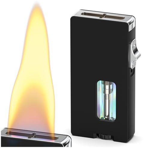 Cool Accendino Cigar Largo Soft Flame Lighter Butano Ricaricabile con Regolabile, Accendino per pipa (Venduto senza gas)