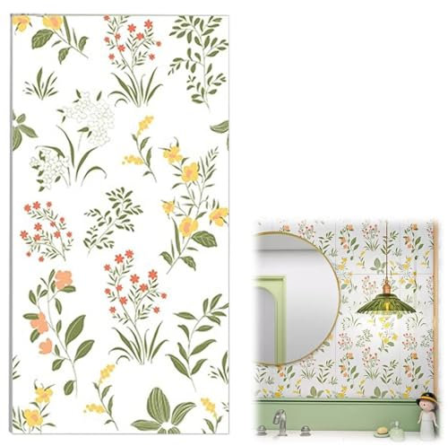 Piastrelle per Soffitti Piastrelle da Parati in Stile Rustico con Motivo Floreale, Pannelli per Soffitto del Bagno Insonorizzati e Impermeabili con Retro in Lamina, Paraschizzi da Parete Staccabile(10