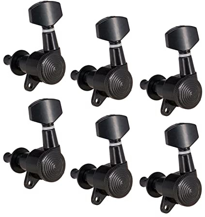 YEJBBUC Lot de 6 chevilles d'accordage pour cordes de guitare 6L Noir 23 x 17,5 x 25 mm