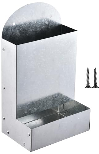 Comedero para cáscaras de ostras y grit para pollos – Alimentador metálico para aves de corral, dispensador de alimentos para gallinas – para cría al aire libre, Recinto exterior, conejos, hurones