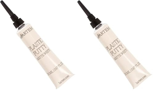 Hartem - Plastic Putty, Masilla Plástica Líquida, Secado Rápido Y Acabado Blanco Mate, Aplicación directa o con pincel, Ideal para tapar grietas y uniones de figuras, 20 ml (Paquete de 2)