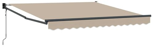 QJBSAVVA Tenda da sole beige, 300 x 250 x 165 cm, con braccio articolato, retrattile, in poliestere, stabile tenda da terrazza e protezione solare per balcone, terrazza e giardino