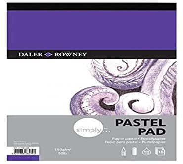 Daler-Rowney Simply Bloc de papier pastel à grain moyen 150 g/m² A3 collé 16 feuilles blanches, idéal pour les artistes débutants et les amateurs