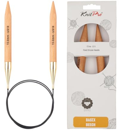 KnitPro Basix Beech Fixed Circular Needles 60 (150cm) | 15.00mm