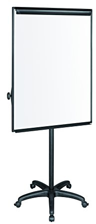 Bi-Office Classic - Mobile Flipchart mit Maya Aluminiumrahmen, Schwarz, 70x100 cm