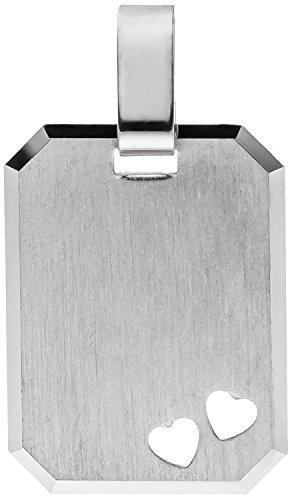 Jobo Damen-Anhänger Gravurplatte Herz achteckig aus 925 Sterling Silber