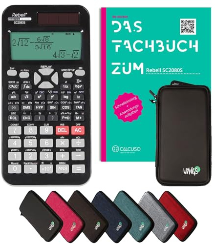 Rebell SC2080S Incl. Funda Protectora Negro y Libro especializado (56 páginas, DIN A5) – Calculadora científica – Smart Set (Alemán)