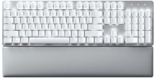 Razer Pro Type Ultra - Kabellose Mechanische Tastatur für Maximale Produktivität (Gelbe geräuschlose & Lineare Schalter, Multi-Device-Dongle, Bluetooth) QWERTY US-Layout | Weiß