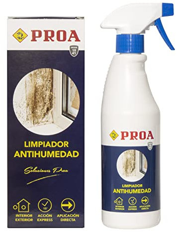 LIMPIADOR ANTIHUMEDAD 500ML -Limpiador de Moho para Paredes, Azulejos, Juntas de Silicona para la Ducha, Cocina y Baño entre otros. PROA.