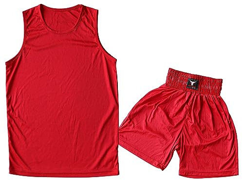 Mytra Fusion Kids Boxing Uniform 2 Pices Set Junior Boxningsdräkt (Red, 4XS (7-8 Years))