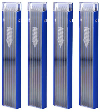 KINBOM 48 Stück 2mm Bleistiftminen, Solide Tischler Bleistift Minen Druckbleistiftmine für Marker Schreiber Bauschweißer Zimmerei Glasschnitzerei Metall (Schwarz)