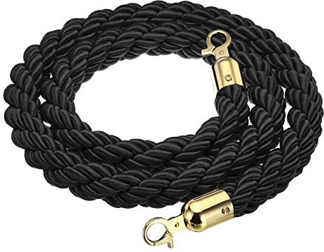 PATIKIL Étançon Corde 1,5 m / 5 pieds Barrière Corde Noir Doré