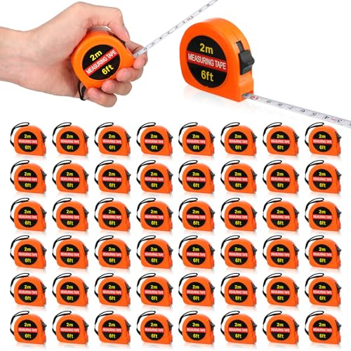 Copkim 50 Pcs Small Tape Measure Keychain Easter Mens Gifts Bulk 6ft 2m Mini Measuring Tape Retractable, Metric and Inch, Retractable Handy Pocket for Daily Use Prizes Rewards for School Father's Day