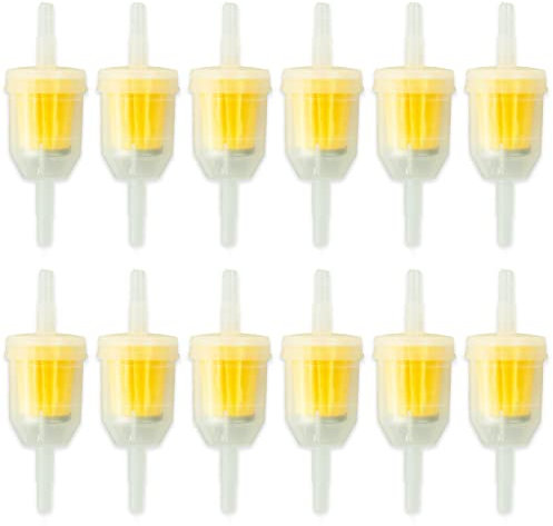 12 Pieces Gas Inline Fuel Filters, Universal Motorcycle Petrol Inline Filter, Filtration Speed Quick Fuel Filter for 6-8mm Motorbike, Scooter, Motorcycle, Generator, Lawnmower Machines, Auto