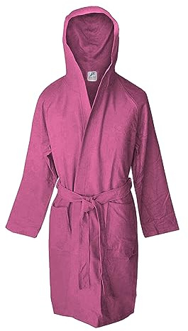 Jenny Sesal - Mjuk mikrofiber, lätt, utrymmesbesparande, snabbtorkande morgonrock med huva, fickor, ögla bälte och krok