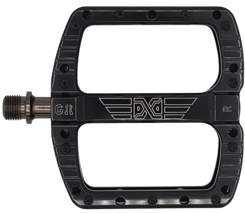 PDX G11 Mountain Bike Pedal MTB BMX Pedal Large Concave Platform Aluminum Lightweight 3 Ball Bearings Non-Slip (Black)