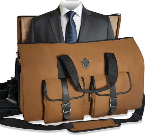 WELKINLAND 48H Garment Duffle Bags For Travel,10-Pockets Carry On Garment Bag, 3 Suit Travel Bags, 62L 2-In-1 Garment Duffel Bag, Convertible Garment bag, Boardable Garment Bag
