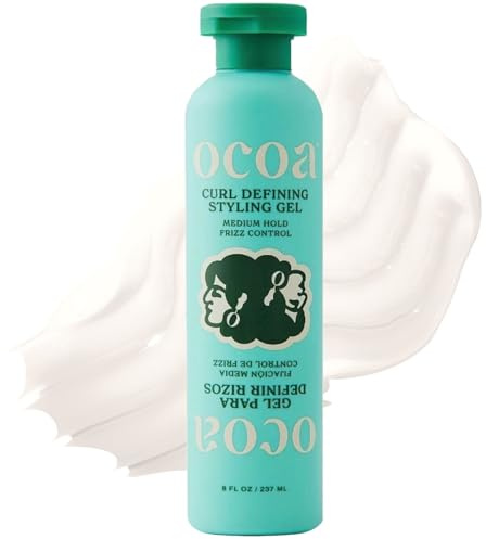 OCOA Beauty Curl Defining Styling Gel with Flaxseed, Mango Butter & Hibiscus – Medium Hold for Curly & Wavy Hair – Frizz Control, Deep Hydration & Soft Defined Curls with Zero Flaking or Crunch – 8oz