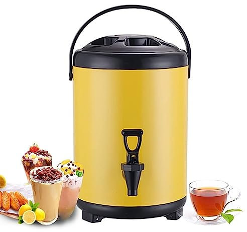Caldera de urna de acero inoxidable dispensador de agua fría y caliente con grifo mango portátil de 6 litros de capacidad, ideal para los amantes del té