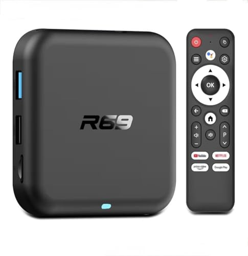 Android 14 TV Box R69-1 con RK3518 Quad-Core, 8GB RAM 128GB ROM, Supporto 4K UHD HDR10, WiFi 6, Bluetooth 5.0, Multi-Lingua Smart Streaming Media Player